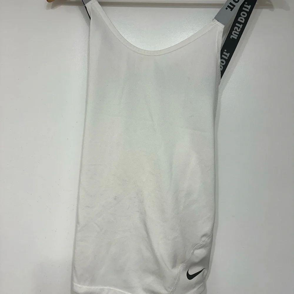 Nike White Tank Top with Black Logo Strap